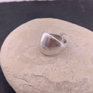Chunky silver dome bold ring, rock style industrial jewelry image 10