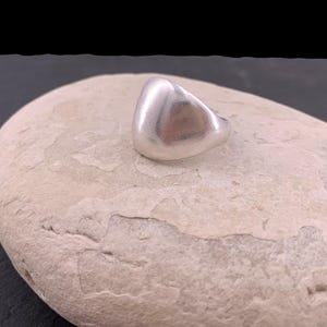 Chunky silver dome bold ring, rock style industrial jewelry image 5