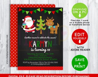 santa claus invite etsy