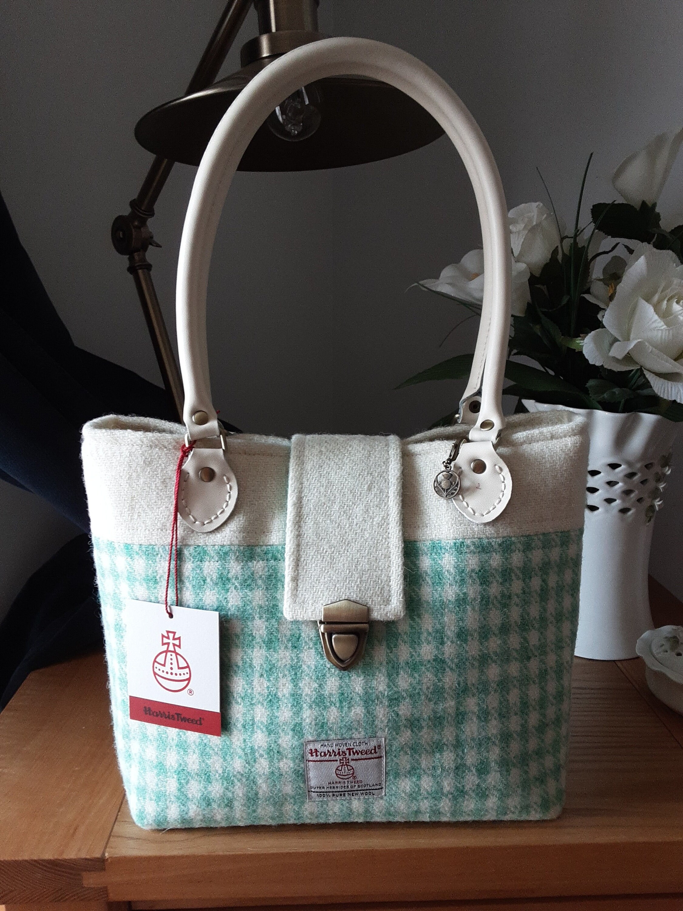 Little Ladies Designer Inspired Peony Tweed City Bag Purse Handbag