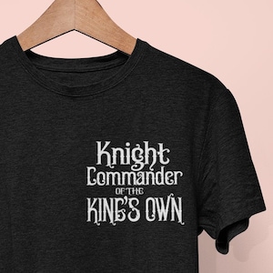 Knight Commander King's Own Tortall Black Tee T Shirt Tamora Pierce Lioness Wildmage Kel Raoul Fan Gift Young Adult Fantasy Book Lover