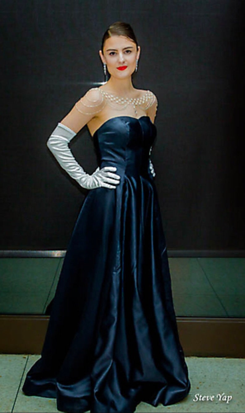 midnight blue ball gown