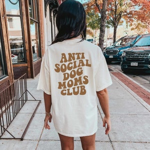 Anti Social Dog Mom Club Comfort Colors® Shirt, Aesthetic TShirt, Trendy Mom Tee, Gift for Dog Mom, Anti Social Social Club image 1