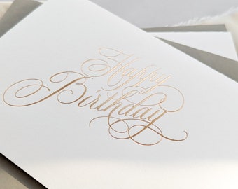 Birthday Card, Calligraphy Birthday Card, Luxury Birthday Card, Gold Birthday Card, Rose Gold Birthday Card, Special Birthday Card