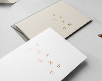 Luxury Thank You Card in Gold or Copper Foil