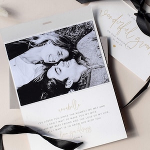 Carte de mariage personnalisée pour futur mari, future épouse, mariée, marié le jour de notre mariage, carte avec photo