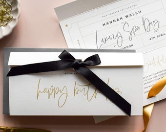 Personalised Gift Experience Voucher, A birthday gift voucher for theatre tickets, spa day, holiday