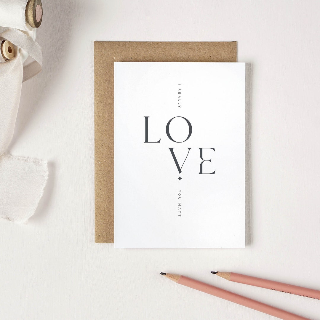 Personalised I Love You Card for Valentines Day or Wedding Anniversary ...