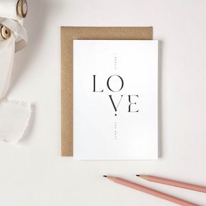 Carte Je t'aime personnalisée pour la Saint-Valentin ou un anniversaire de mariage