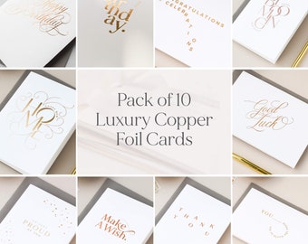 Luxury Copper Foil Pack of Ten Cards