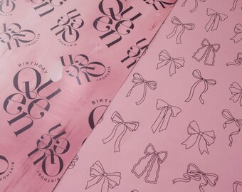 Luxury Pink Birthday Gift Wrap for her with bows