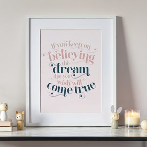 If You Keep On Believing Nursery Print, kids bedroom print, playroom print, Gender Neutral Nursery Print, Nursery Quote Print,