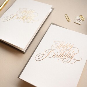 Birthday Card, Calligraphy Birthday Card, Luxury Birthday Card, Gold Birthday Card, Rose Gold Birthday Card, Special Birthday Card image 2