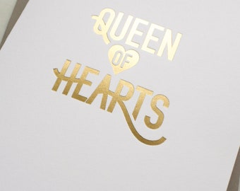 Queen of Hearts Card for her on Valentines Day, Wedding Anniversary, Mother's Day