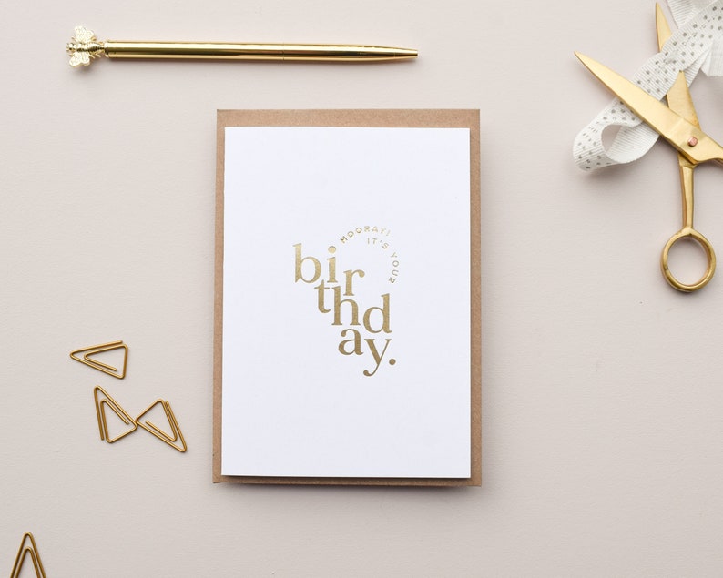 Birthday Card for her, Friend birthday card, Luxury Birthday Card, Gold Birthday Card, modern Birthday Card, Special Birthday Card image 6