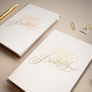 Birthday Card, Calligraphy Birthday Card, Luxury Birthday Card, Gold Birthday Card, Rose Gold Birthday Card, Special Birthday Card image 4