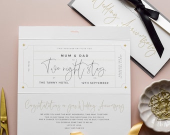 Personalised Gift Experience Voucher for Wedding Anniversary, Gift Spa Days, Hotel stay, Theatre Tickets