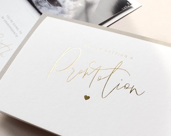 Personalised Pregnancy Reveal Card in gold foil, You Are Getting A Promotion card For Grandparents, Family and Friends