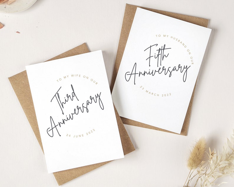 Personalised Anniversary Card for Husband, Personalised Anniversary Card for Wife, Wedding Anniversary card image 1