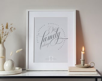 Family Names Print, Personalised Family Print, Family Print, Personalised Print with family names, Our Family