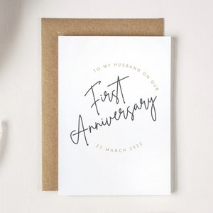 Personalised Anniversary Card for Husband, Personalised Anniversary Card for Wife, Wedding Anniversary card image 2