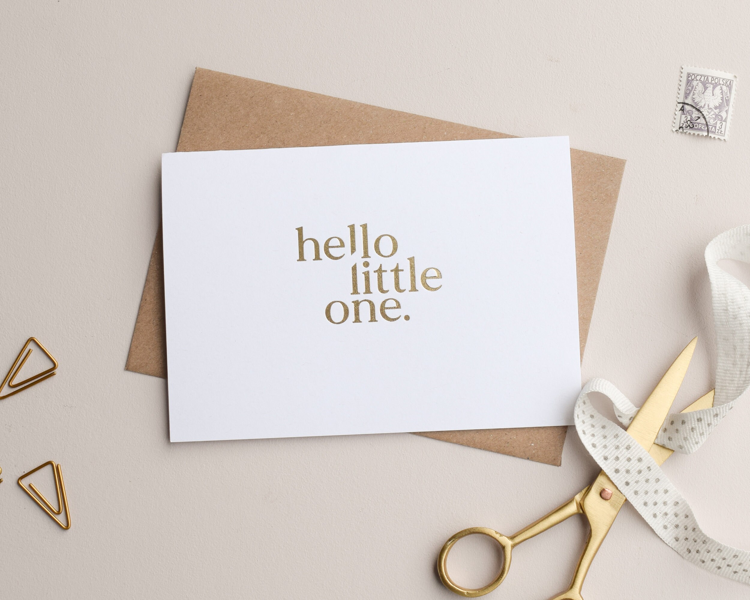 Neue Baby Karte Hello Little One Karte Hot Foil Karte Neue | Etsy