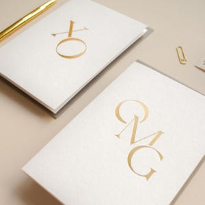 OMG Félicitations carte dorée, XO Sending Love carte dorée