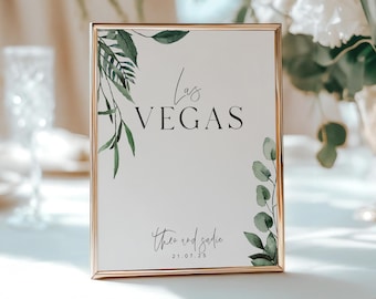 Botanical Sage Green Wedding Table Numbers or Table Names