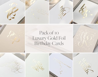 Luxury Gold Foil Birthday Card Pack of Ten Cards