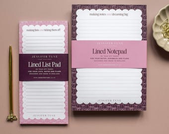 Luxury Notepad & List Pad | A5 Notepad | DL To Do List Pad | Tear-Off Stationery Pad | Pretty Desk Accessories | Gift for Stationery Lovers
