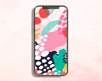 Abstract Iphone Wallpaper Colorful Phone Lock Screen Modern - Etsy