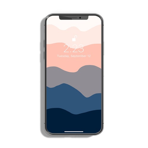 Abstract Iphone Background Beige Navy Blue Wallpaper Phone Etsy