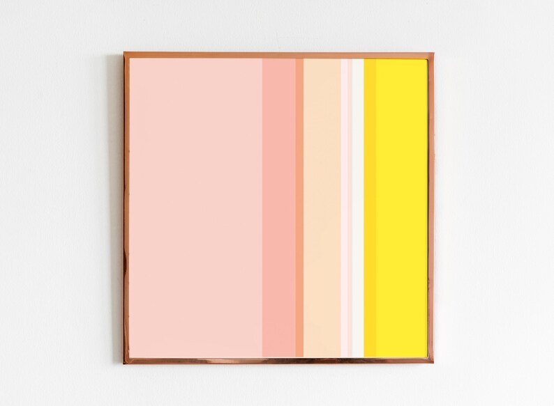 Blush Pink Wall Art Pink Yellow Abstract Wall Art Printable Etsy