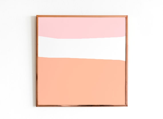 Blush Pink Orange Print Modern Wall Art Printable Wall Art Pastel Colors Bedroom Wall Decor Soft Pink Orange Art Print Downloadable Print