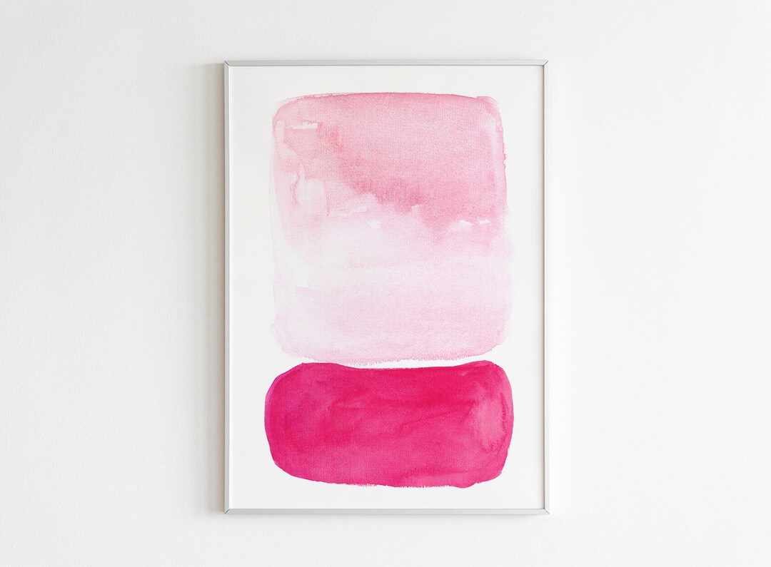 Blush Pink Red Wall Art Watercolor Print Printable Wall Art Etsy