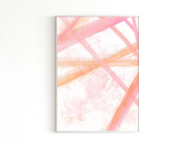 Pink Orange Wall Art Downloadable Art Blush Pink Wall Art Soft Pink Art Print Abstract Orange Wall Art Bedroom Wall Decor Printable Wall Art