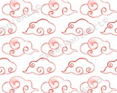 Printable wrapping paper Scrapbook paper Watercolor Red clouds Printable Gift Wrap Birthday Seamless pattern Digital Background Downloadable