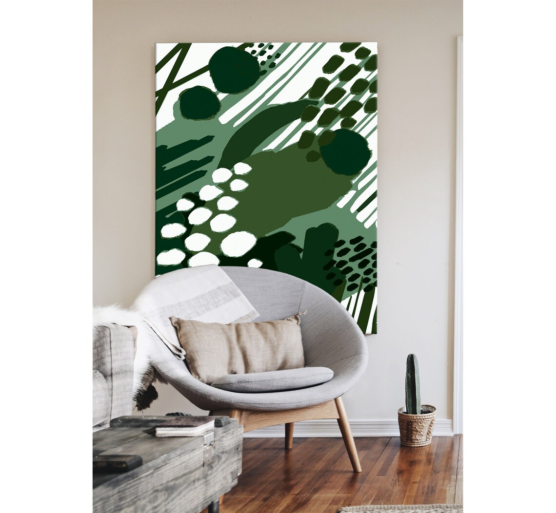 Green Abstract Wall Art Large Printable Art Emerald Wall Art Etsy