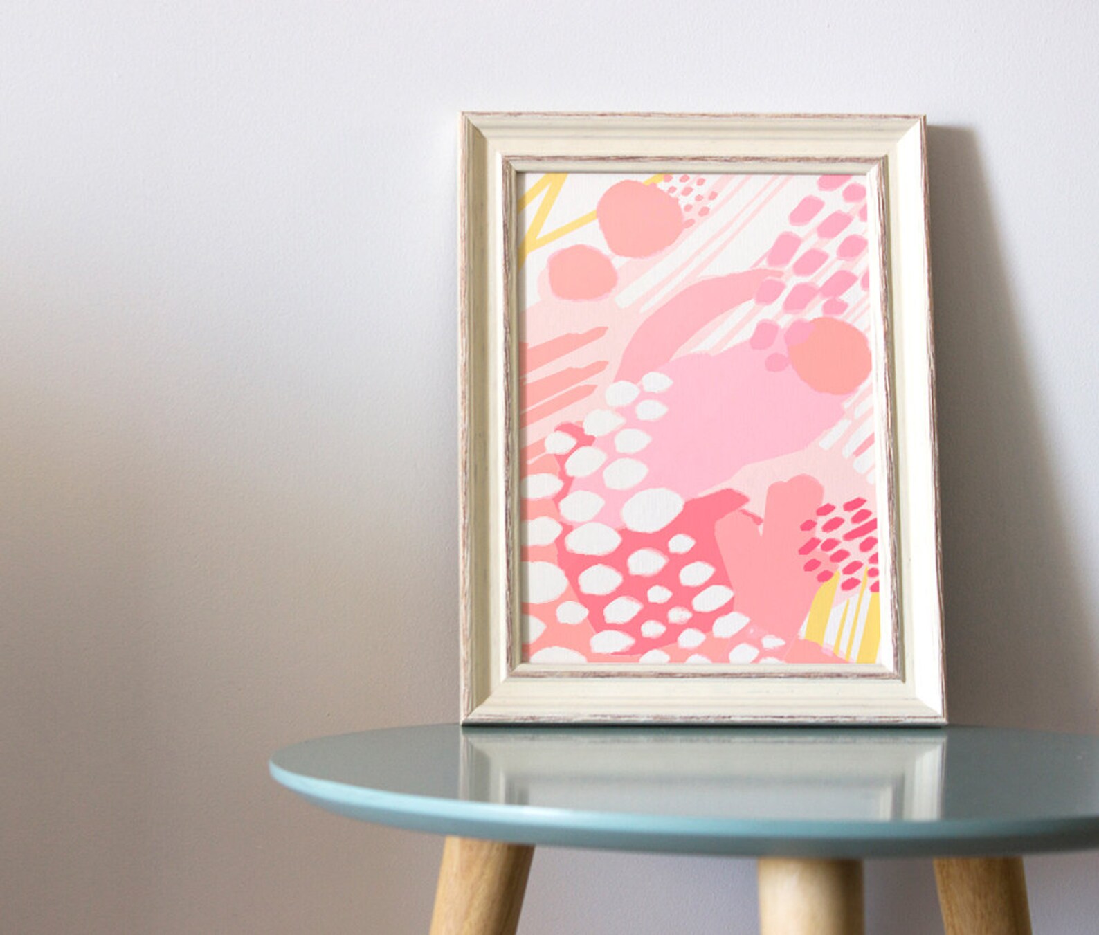 Abstract Blush Pink Wall Art Printable Wall Art Pink Yellow Etsy