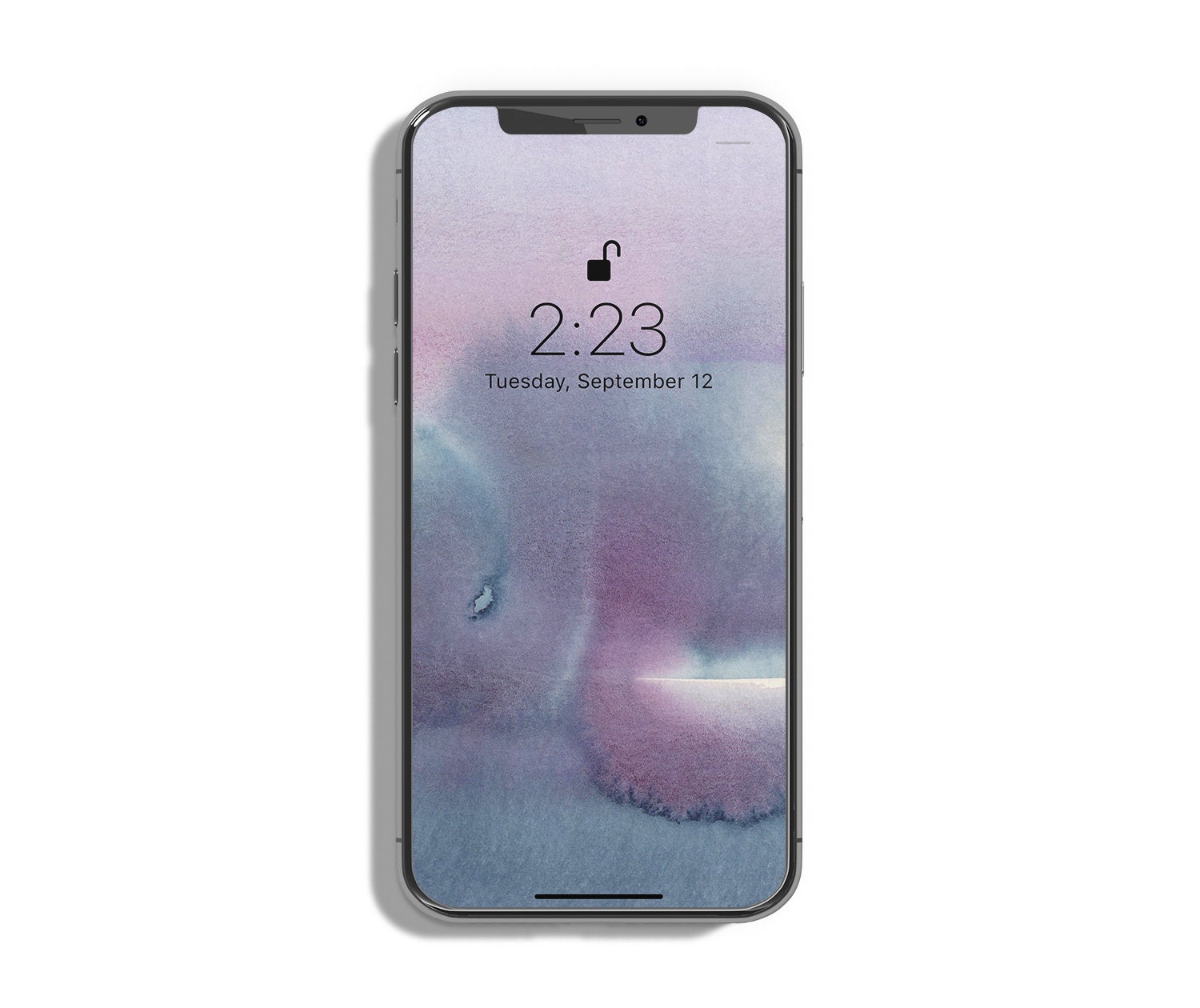 Lila Blau Iphone Sperrbildschirm Aquarell Telefon Tapete Etsy