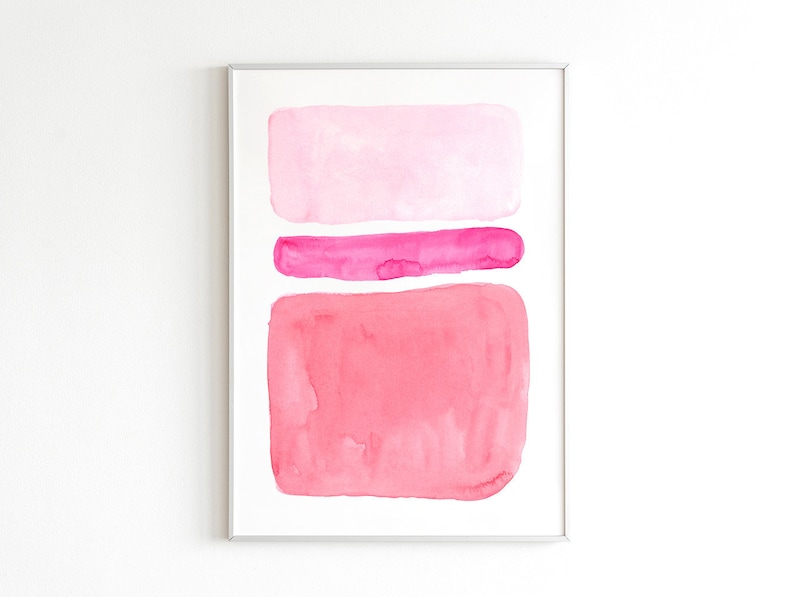 Pink Abstract Wall Art Blush Pink Watercolor Art Print Etsy