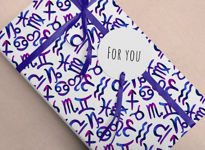 Printable scrapbook paper Zodiac wrapping paper Astrology Etsy