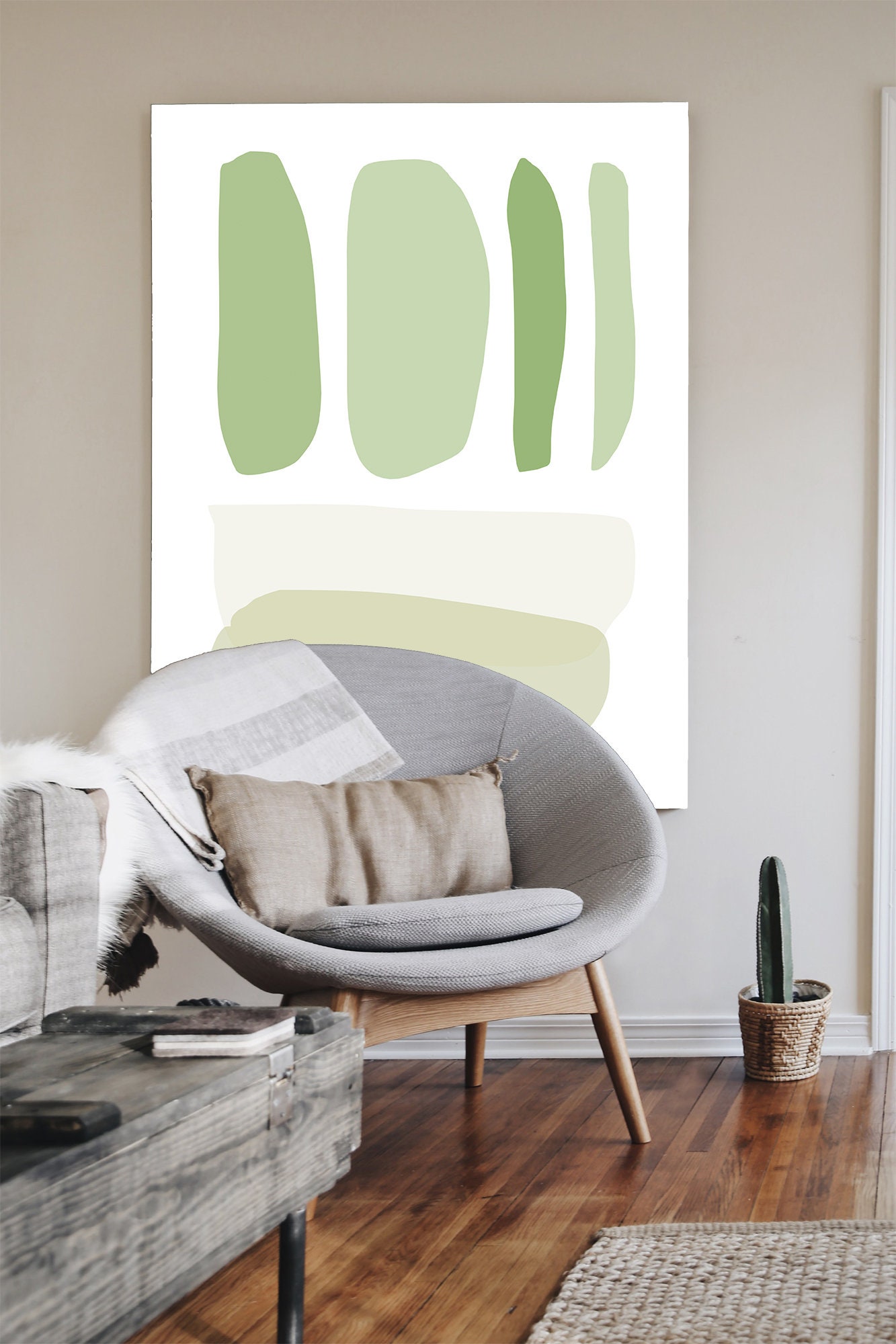 Olive Green Wall Art Abstract Printable Art Sage Green Etsy