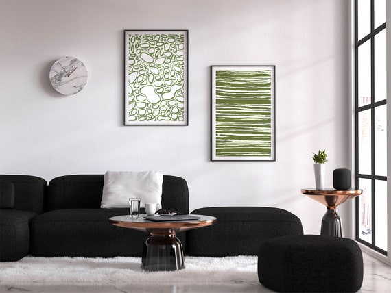 Olive Green Print Set Of 2 Prints Abstract Printable Wall Art Olive Green Wall Decor Green Bedroom Wall Art Abstract Prints Downloadable Art