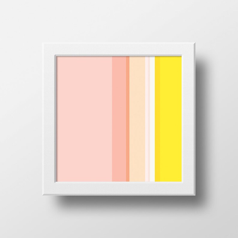 Blush pink wall art Pink yellow Abstract wall art Printable Etsy