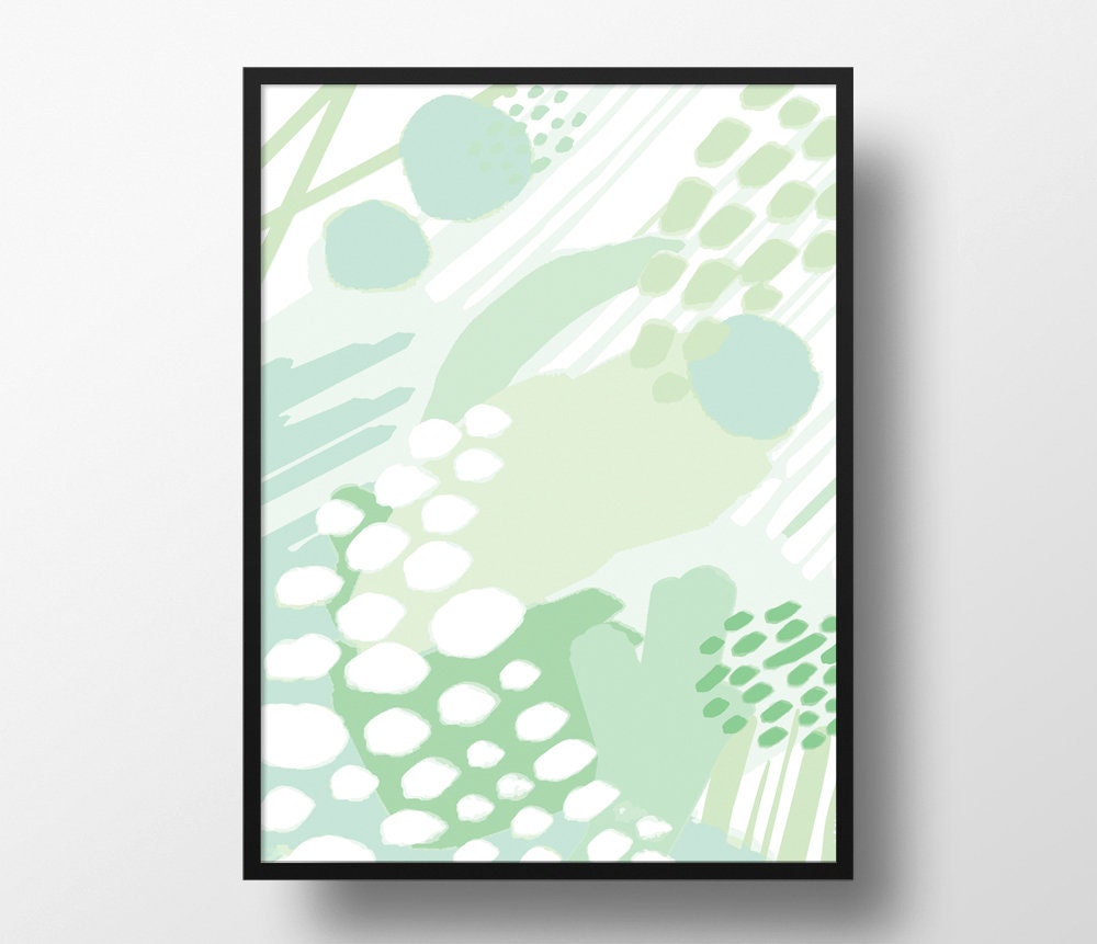 Mint Green Wall Art Large Printable Art Soft Green Print Etsy