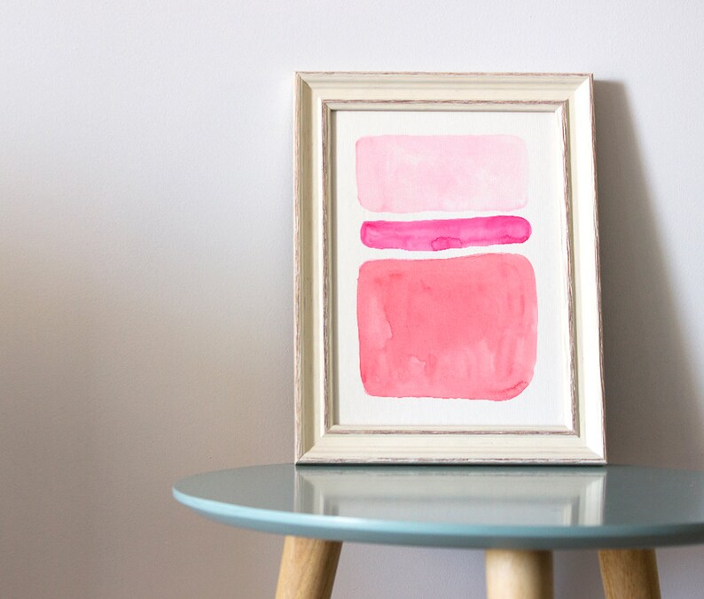 Pink Abstract Wall Art Blush Pink Watercolor Art Print Etsy