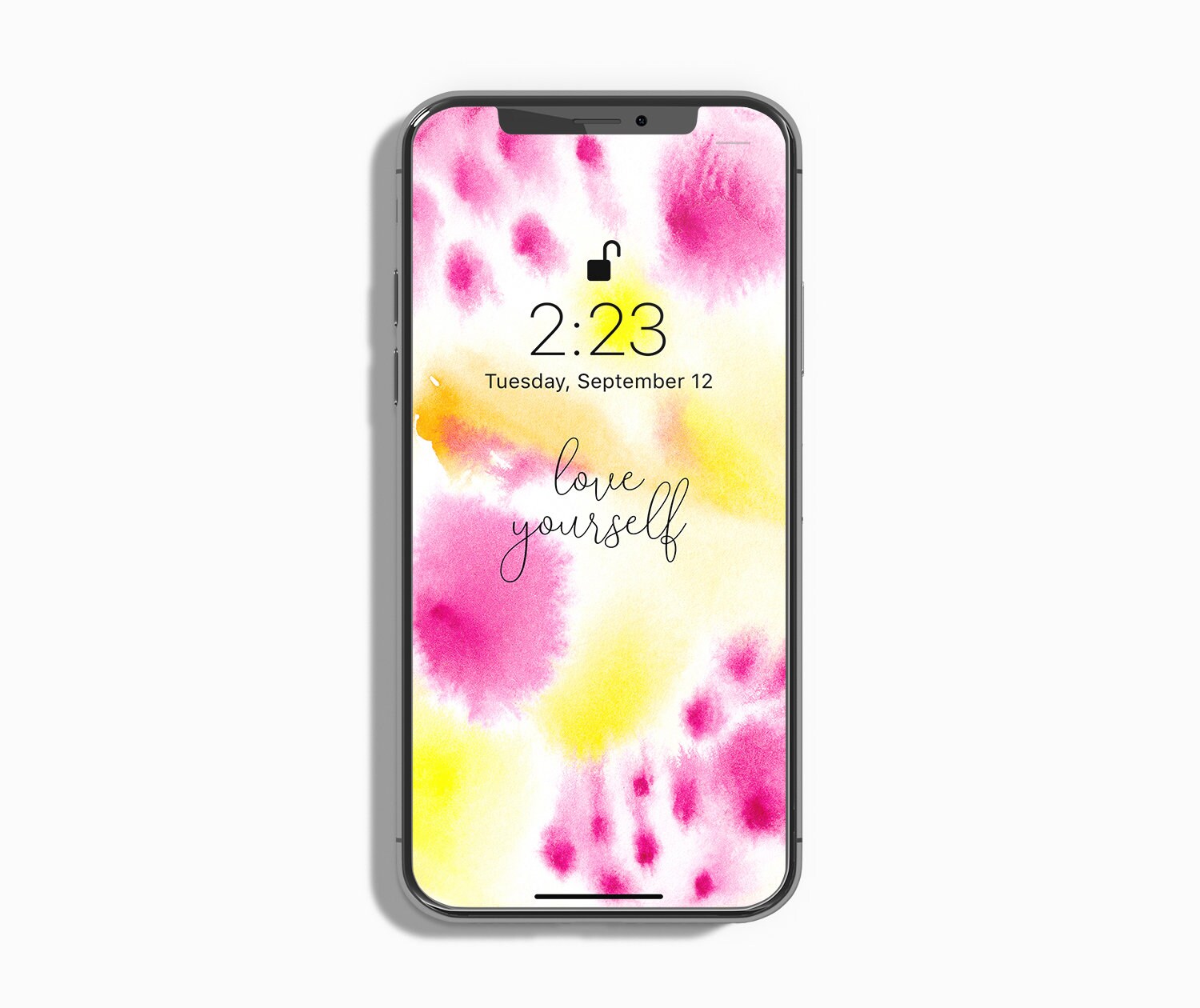 Buy Love Yourself Iphone Wallpaper Pink Yellow Abstract Iphone Online In India Etsy