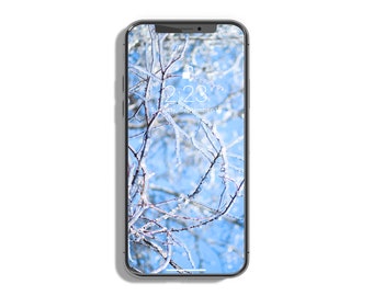 Winter Iphone Wallpaper Phone Lock Screen Blue Iphone - Etsy