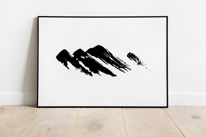 Abstract Mountain Wall Art Mountain Print Printable Wall Art Etsy